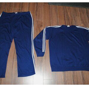 Vtg 80's Blue Sweater + Sweat Pants XL Sweatsuit 46"
